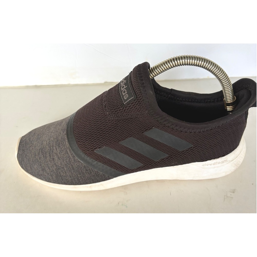 Adidas Cloudfoam Pure Slip On Womens 8.5 Black Grey Sneakers F36675